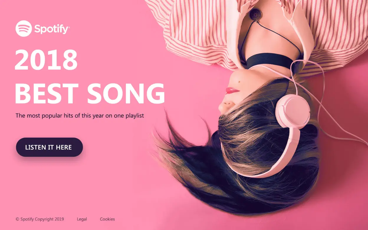 Spotify – Landing page 2018 Best Song (concept)